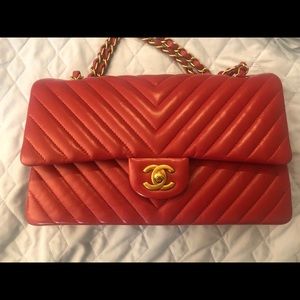 Chanel Medium Flap Red Chevron